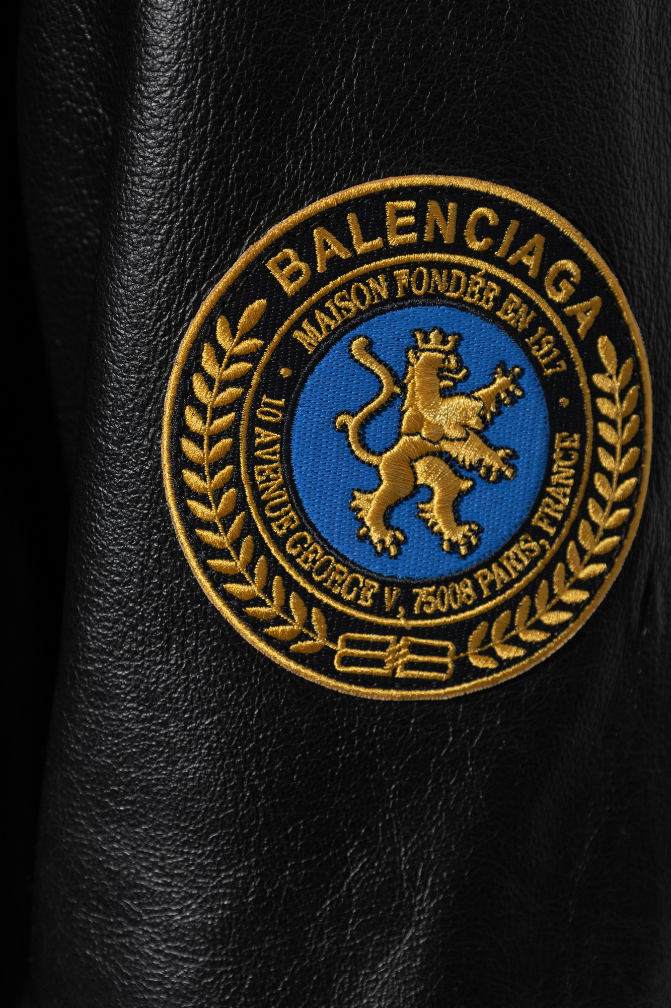 Balenciaga Leather jacket with patch | Men's Clothing | Vitkac
